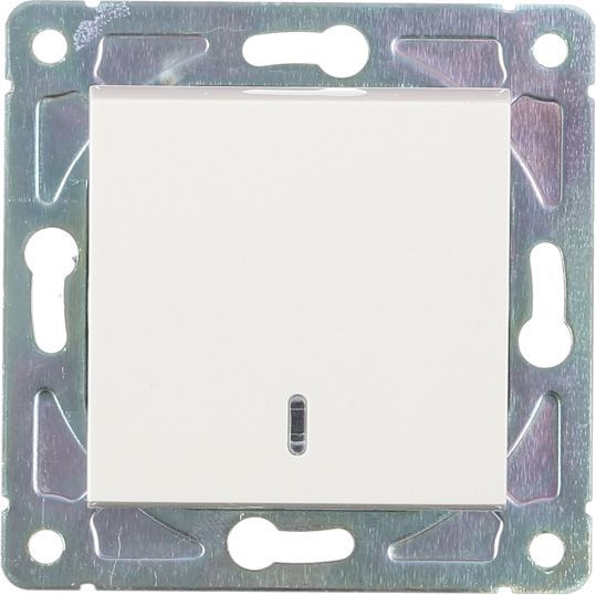 Вимикач пластик одноклавішний HausMark Alta з підсвіткою 10 А 220В крем SNG-SWP,SQ20MG1W1L-CR