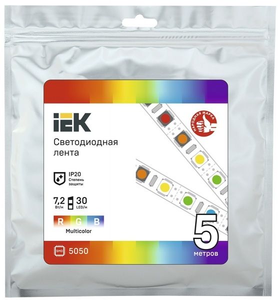 Лента светодиодная 7,2 Вт IP20 12 В разноцветный (RGB) LSR2-3-030-20-3-05 