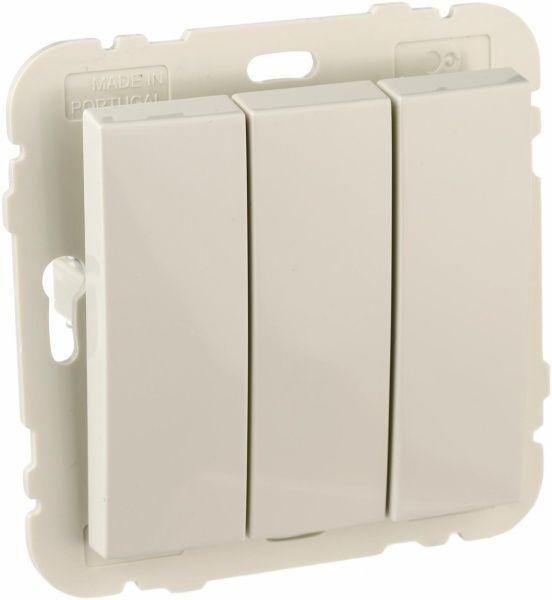 Вимикач триклавішний Efapel Logus без підсвітки 10 А 250В IP20 слонова кістка