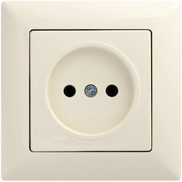 Розетка без заземлення Gunsan Visage без шторок кремовий