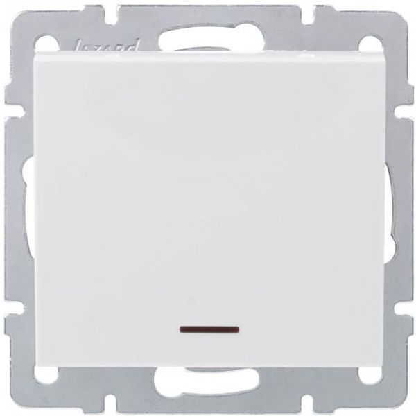 Выключатель одноклавишный Lezard Rain с подсветкой 10 А 250В белый 703-0288-111