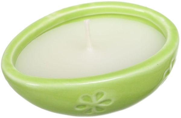 Свічка Яйце зелене з зайчиком 7х9х12 см Pako-If