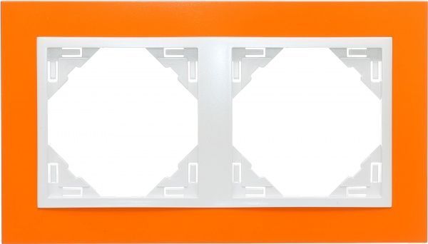Рамка двухместная Efapel ANIMATO Logus универсальная оранжевый/металлик ледяной 90920 TJG