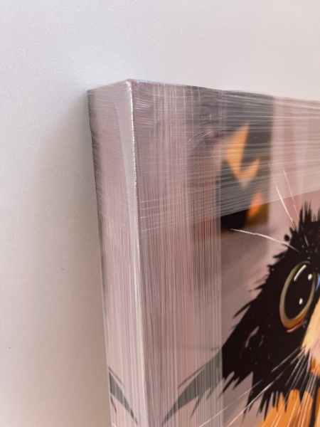 Репродукция Черный кот смешной 35x35 см Арт Фемелі 