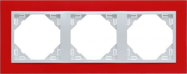 Рамка тримісна Efapel ANIMATO Logus універсальна червоний 90930 TVG