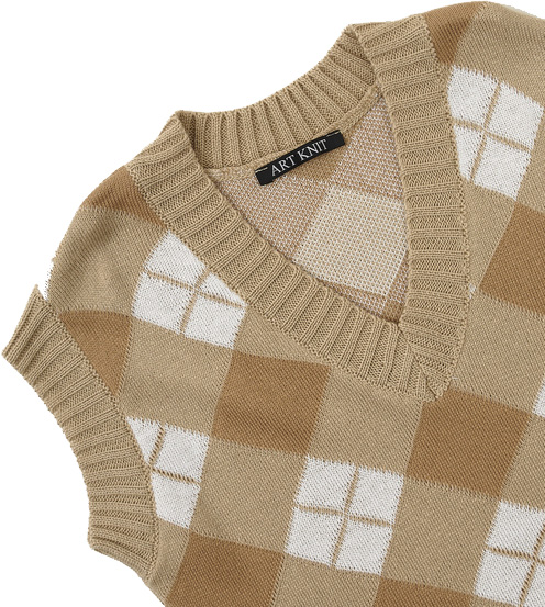 Жилет для дівчинки ART KNIT Ромб р.140 бежевий 