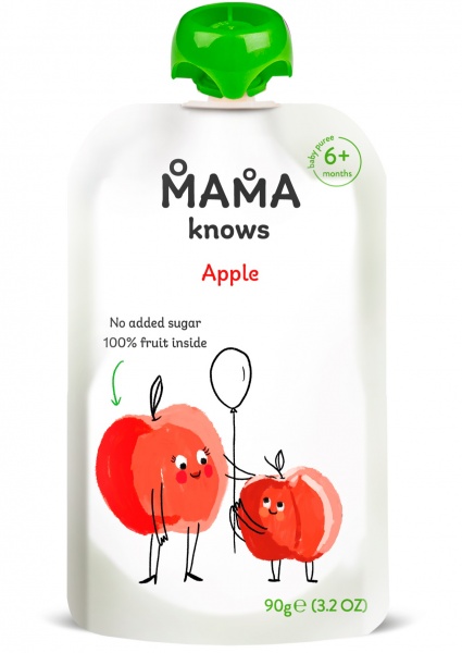 Пюре фруктовое Mama knows Яблоко 90 г 
