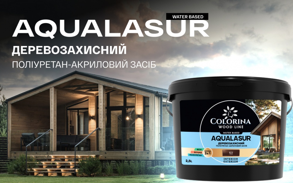 Антисептик COLORINA Aqualasur графит глянец 0,75 л