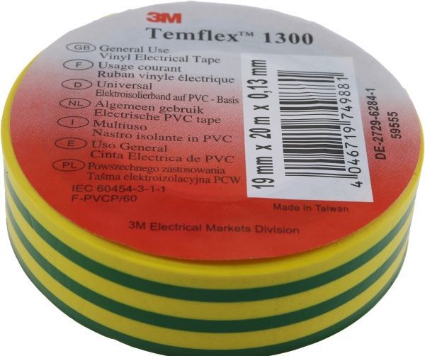 Ізострічка 3M жовто-зелена 19 мм x 20 м ПВХ