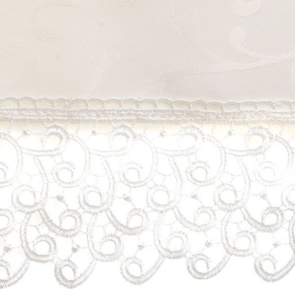 Скатерть Ares с кружевом водоотталкивающая 150x220 см молочный ITA Dream 