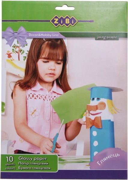 Бумага цветная Глянцевый 10 цветов ZB.1911 ZiBi