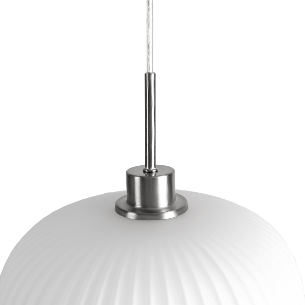 Підвіс Miorro Bravo 120х25 сатин.нікель/білий метал/скло 1x40 Вт E27 білий крем 51-310-008