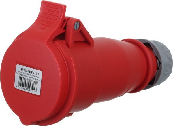 Розетка силовая переносная с заземлением Expert 3p+N+PE (215) 380В 16А IP44 серый