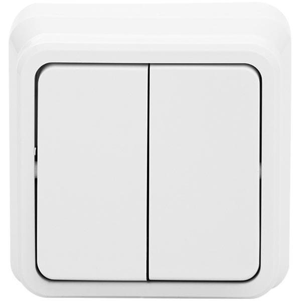 Выключатель двойной Misya белый