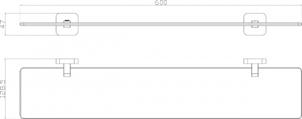 Полочка стеклянная Aqua Rodos Капри 6627 хром АР000040507