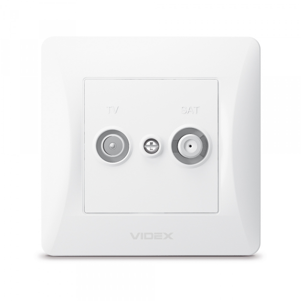 Розетка TV+SAT оконечная Videx Binera IP20 белый VF-BNSK2TVSATE-W