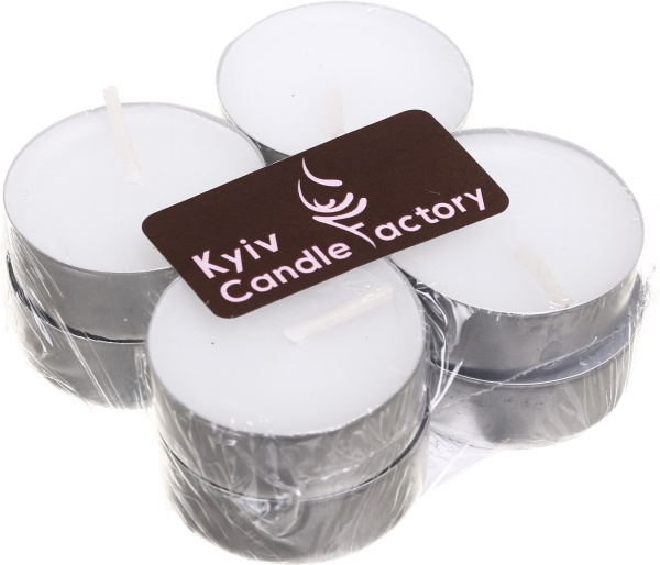Свеча-таблетка ароматизированная Kyiv Candle Factory белый 4h 8 шт У7011 