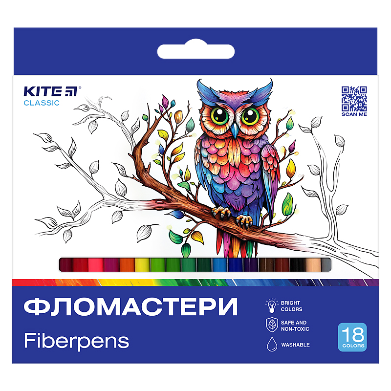 Фломастеры 18 шт. Classic K-448 KITE