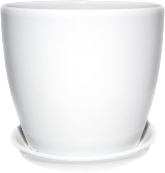 Горшок керамический Сонет премиум круглый 2л белый 