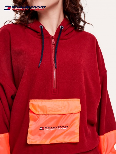 Джемпер Tommy Hilfiger BLOCKED POLAR MIX HOODIE S10S100355607 р. L красный