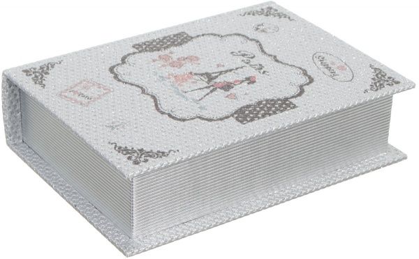 Шкатулка-книга Прованс 23х17х6 см серо-серебристая