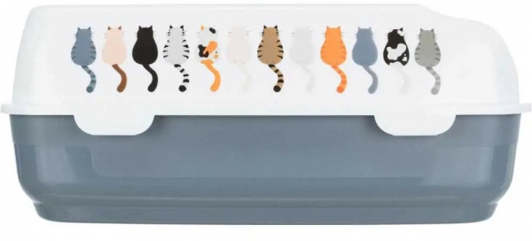 Туалет Trixie для котів Delio з рамкою сірий з білим 38 х 20 х 50 см 40397