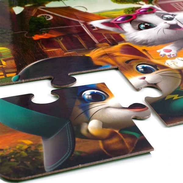 Пазлы картонные Vladi Toys Maxi 44 Кота. На ферме VT1722-02