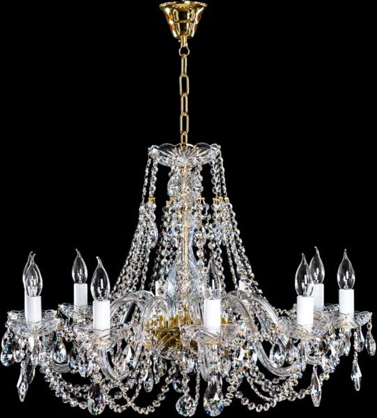 Люстра подвесная Crystal Life 10x40 Вт E14 золото A6024LM-10GO 