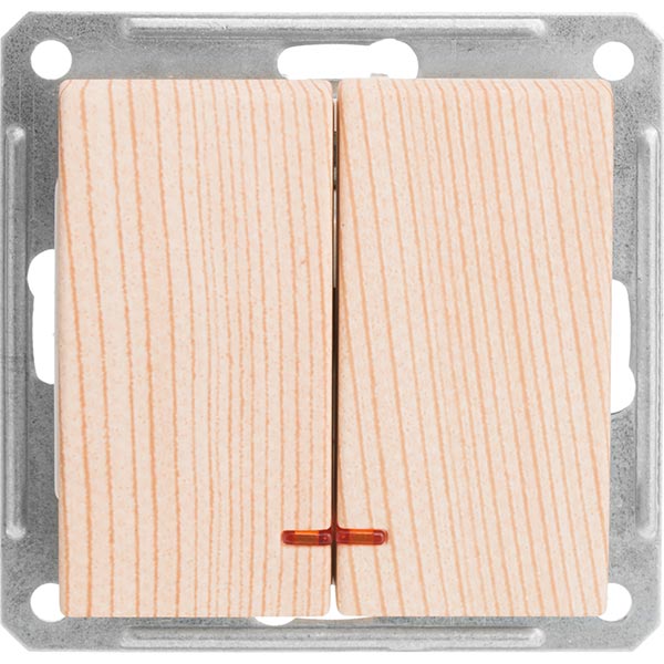 Вимикач подвійний W-59 VS516-251-7-86 сосна