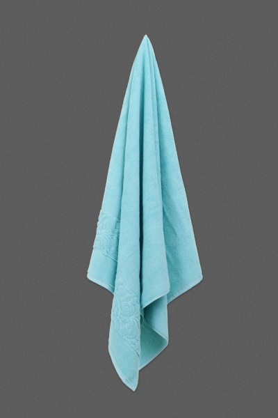 Набор полотенец махровых Цветочная вуаль 2 шт бирюзовый BILTEX 