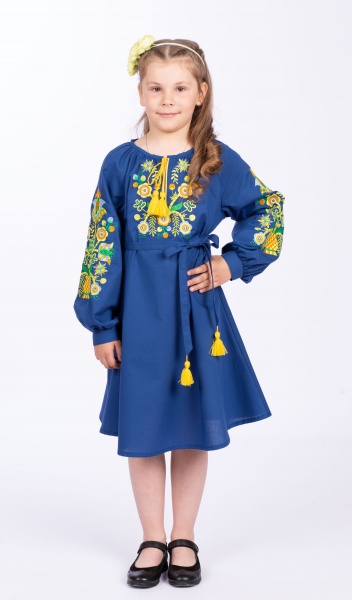 Платье Эдельвика р.146 синий 109-22/00 