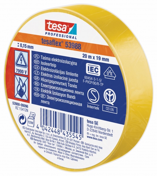 Изолента tesa Tesaflex ПВХ 53988 (19 мм х 20 м) YW