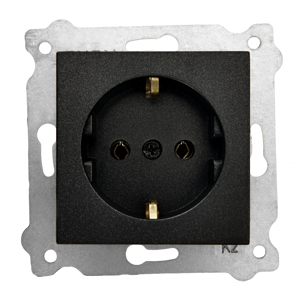 Механізм розетки побутова із заземленням EXEN Karell IP20 чорний 290-001403-237