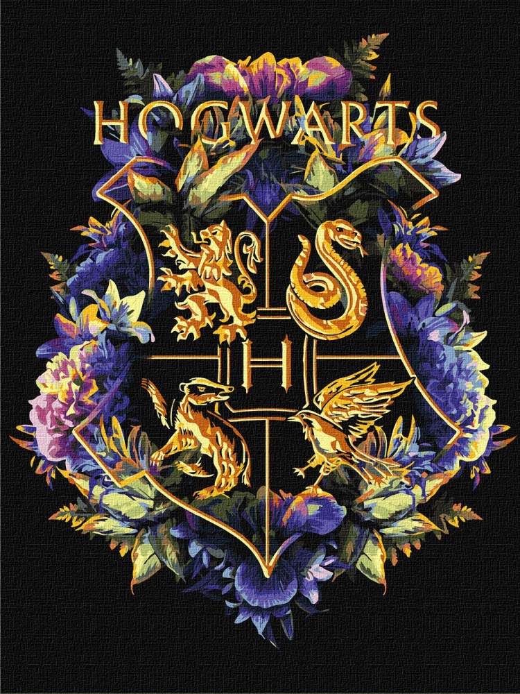 Картина по номерам Harry Potter: Герб Хогвартса с красками металлик ©Warner Bros 30х40 см Ideyka
