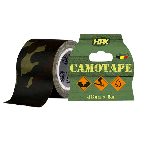 Камуфляжна армована стрічка CAMO TAPE 48 мм 0,3 мм 5 м хакі