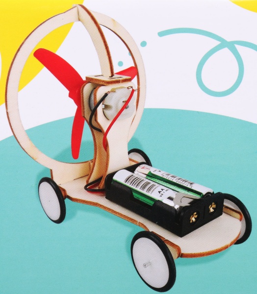 Конструктор деревянный Зірка Stem электромеханический Аэромобиль 451016