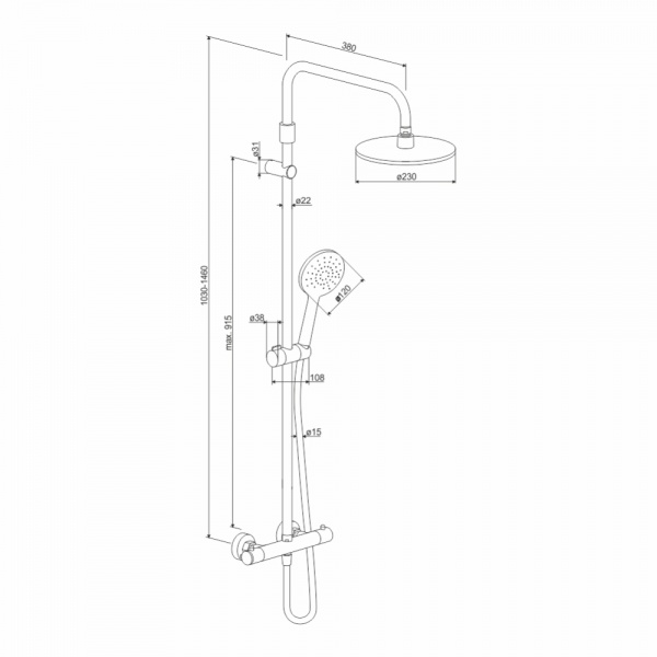 Душова система Damixa Option DX218091000