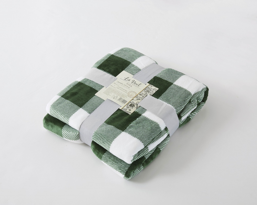 Плед 160x200 см темно-зеленый La Nuit