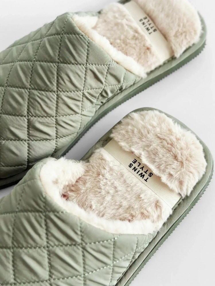 Тапки домашние Twins HS-LUX стеганные 15883 р.44/45 темно-зеленый