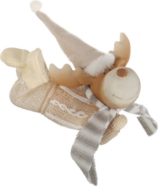 Декорация новогодняя Сувенир Лось лежащий 15х10 см ZY201552H 