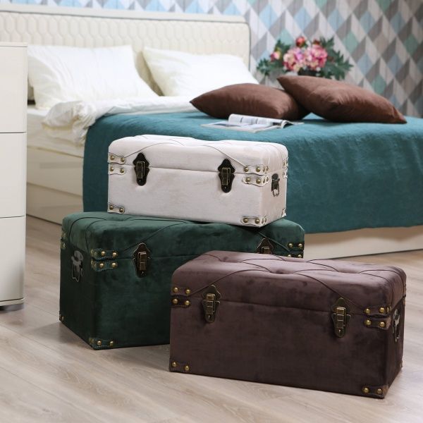 Сундук-пуф Art&Crafts Велюр коричневый 57х30х29 см 