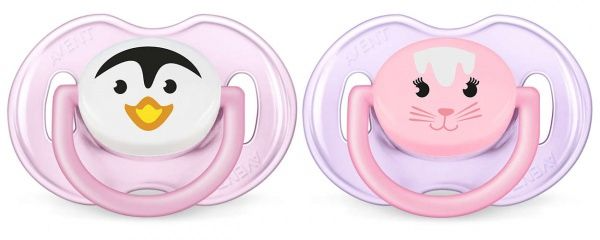 Пустышка ортодонтическая Philips Avent Кролик Трумен девочка 0-6 мес. 2 шт SCF182/13