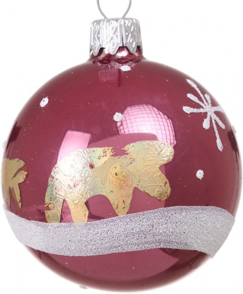 Шар новогодний мульти d 60 мм в ассортименте