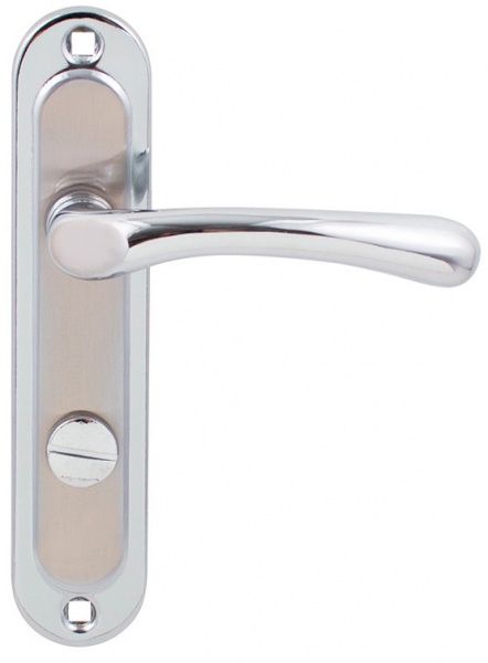 Комплект Bruno ручка на планці 910K6 + механізм 1251 BRB WC 62 мм хром / матовий нікель