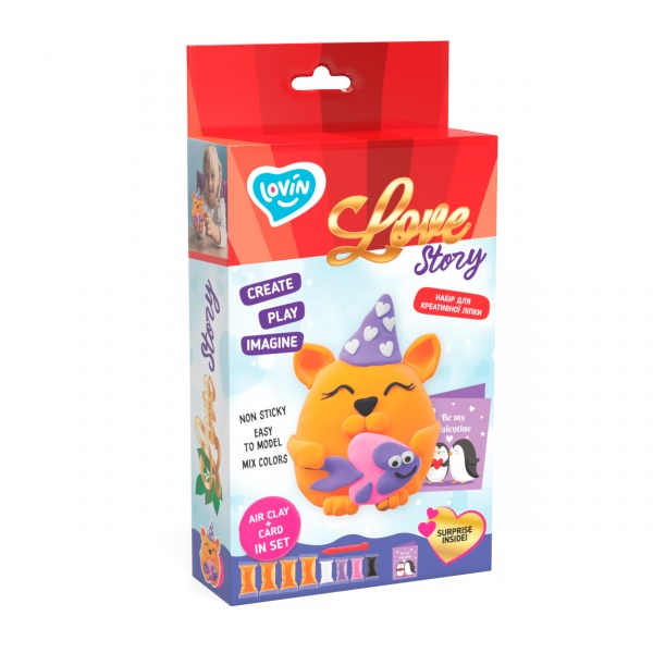 Набор для лепки Love story Рыжий котик с воздушным пластилином Lovin 