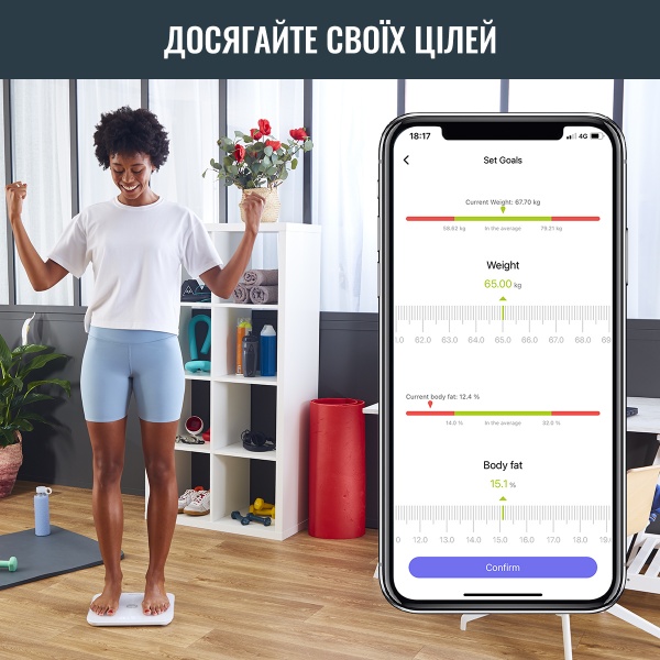 Весы напольные Tefal GOODVIBES SPORT BM9640S1