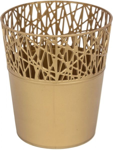 Кашпо пластиковое Prosperplast City круглый 2л золотистый (78993-874) 