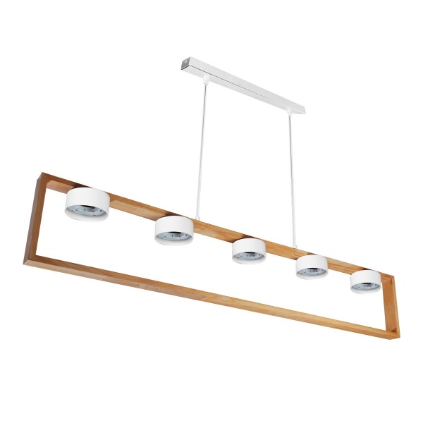 Светильник подвесной Светкомплект RL MARCO 5xGX53 белый/дерево 