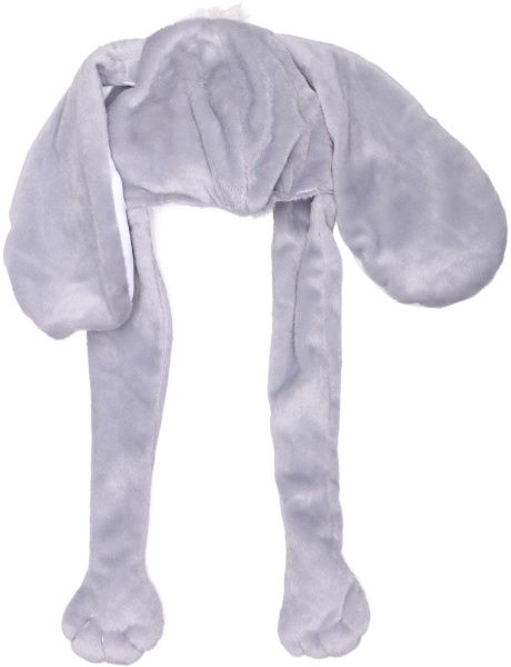 Шапочка карнавальная Зайчонок с вышивкой 52 см серый 