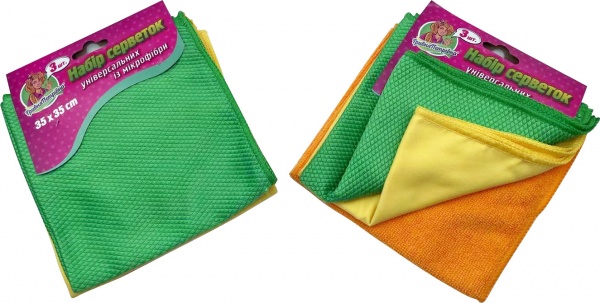 Набір серветок універсальних Гривня Петрівна 35х35 см 3 шт./уп. різнокольоровий